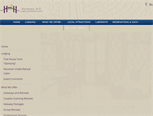 Tablet Screenshot of harmonyhillretreat.com